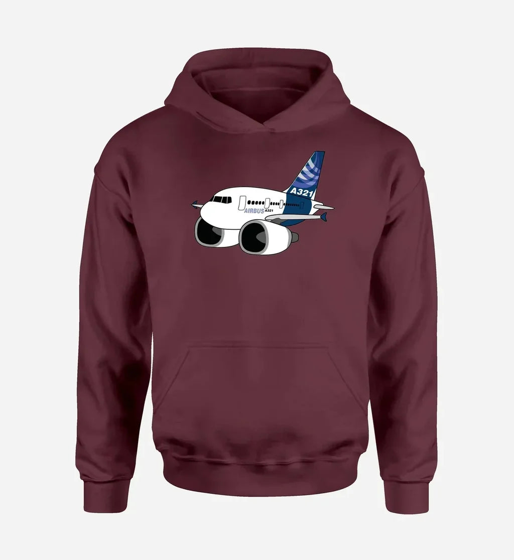 Cartoon Airbus A321 - Dark Red