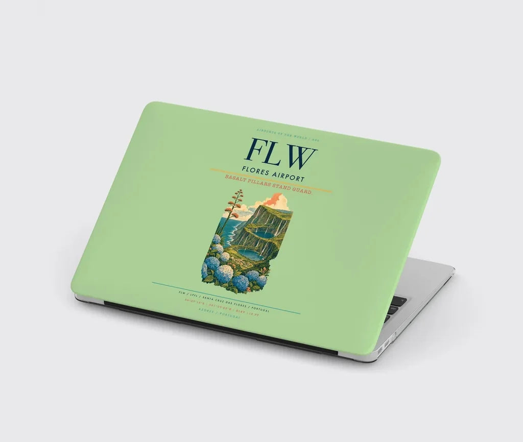Flores Airport (FLW) design on light green MacBook case