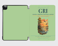 Thumbnail for Central Nebraska Regional Airport (GRI) design on light green ipad tablet case