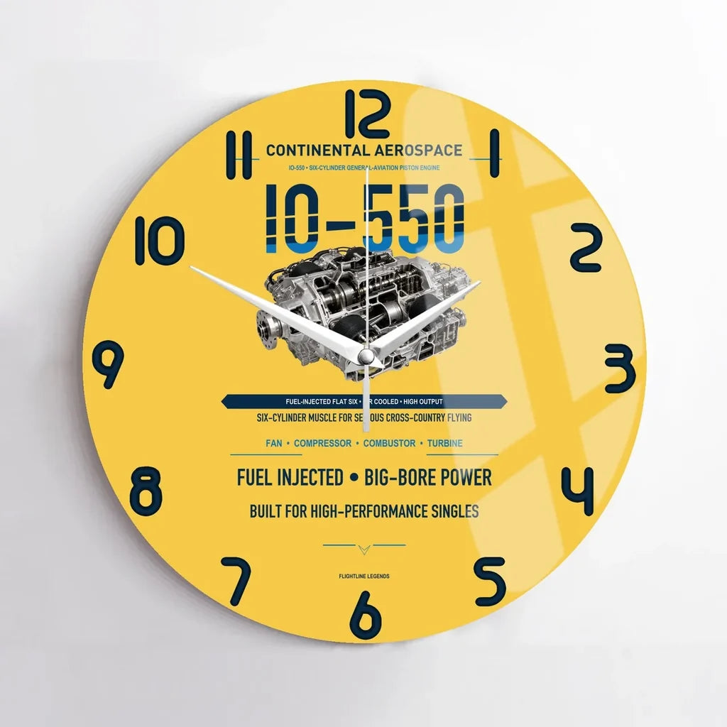 IO-550 design on yellow no frame wall clock