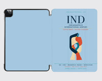 Thumbnail for Indianapolis International Airport (IND) design on light blue ipad tablet case