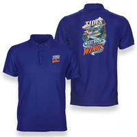 Thumbnail for SIGNAL 663 - Tides Make Room For Wings - Double-Side Polo design on blue double side polo