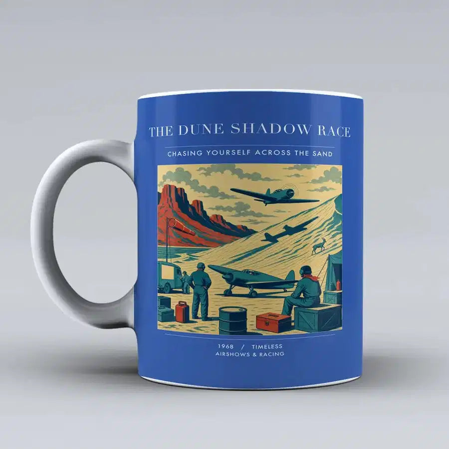 VINTAGE G4334 - The Dune Shadow Race - Ceramic Mug design on blue