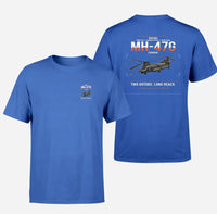 Thumbnail for Boeing MH-47G Chinook design on blue t-shirt, double-side print