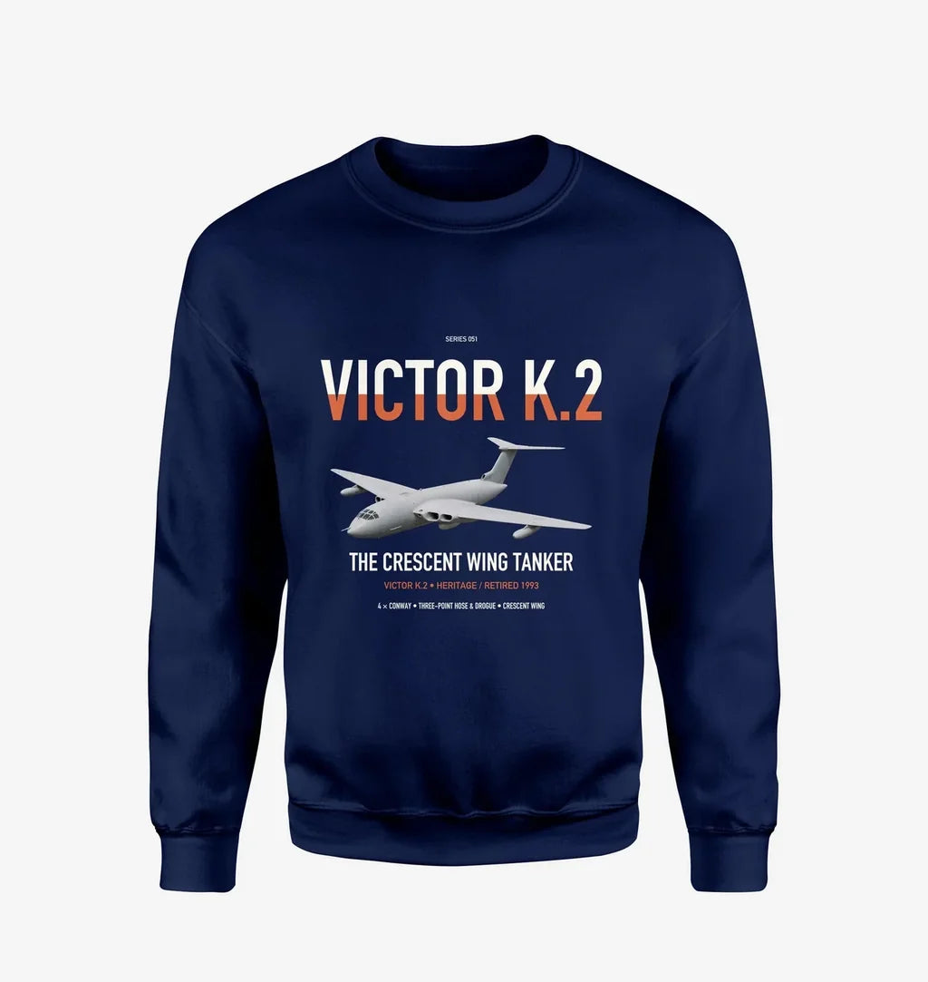 Handley Page Victor K.2 design on navy blue sweatshirt