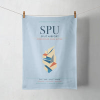 Thumbnail for Split Airport (SPU) design on light blue towel