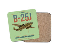 Thumbnail for B-25J Mitchell design on light green 1 piece coaster