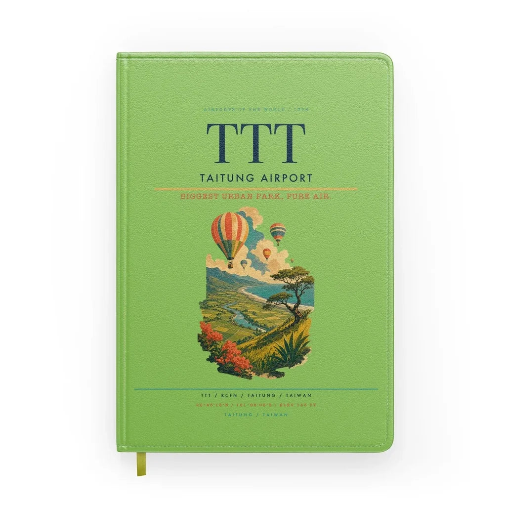 Taitung Airport (TTT) design on light green notebook