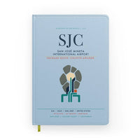 Thumbnail for San José Mineta International Airport (SJC) design on light blue notebook