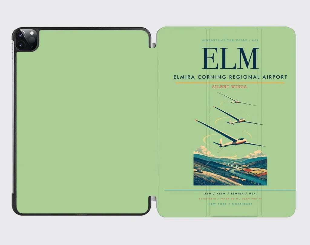 Elmira Corning Regional Airport (ELM) design on light green ipad tablet case