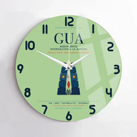 Thumbnail for Aeropuerto Internacional La Aurora (GUA) design on light green no frame wall clock
