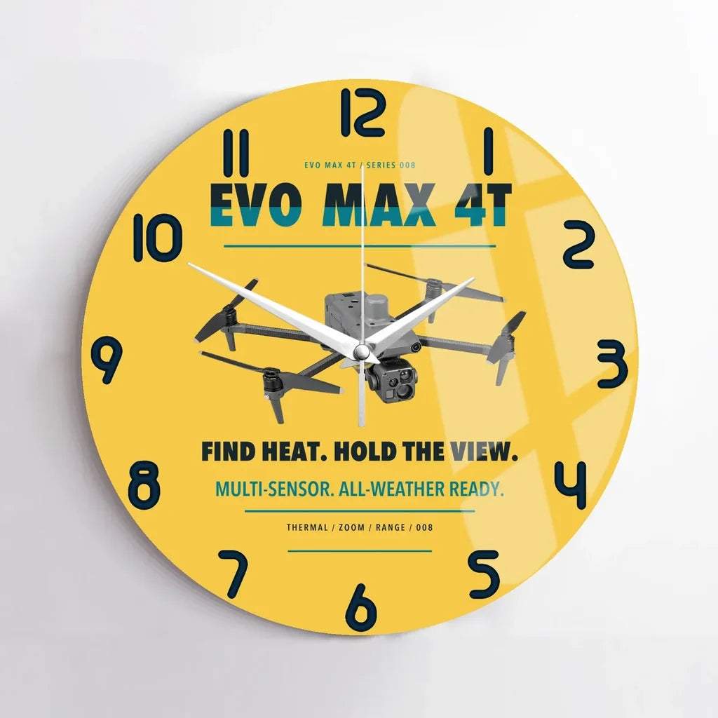 Autel EVO Max 4T design on yellow no frame wall clock