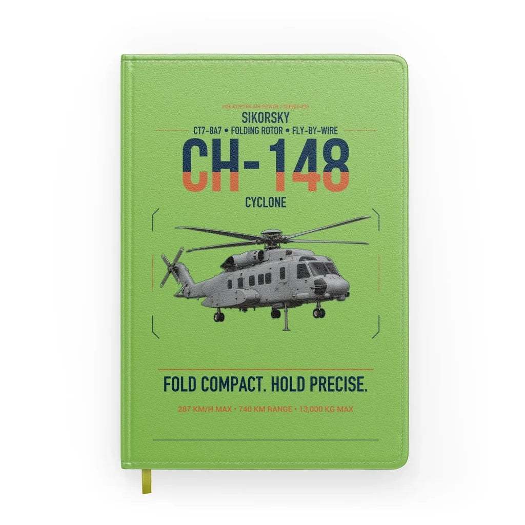 Sikorsky CH-148 Cyclone design on light green notebook