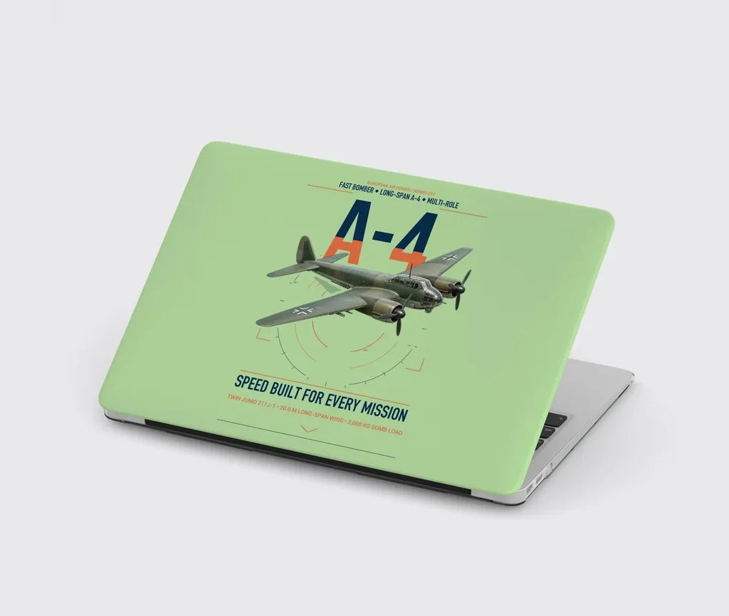 Junkers Ju 88A-4 design on light green MacBook case