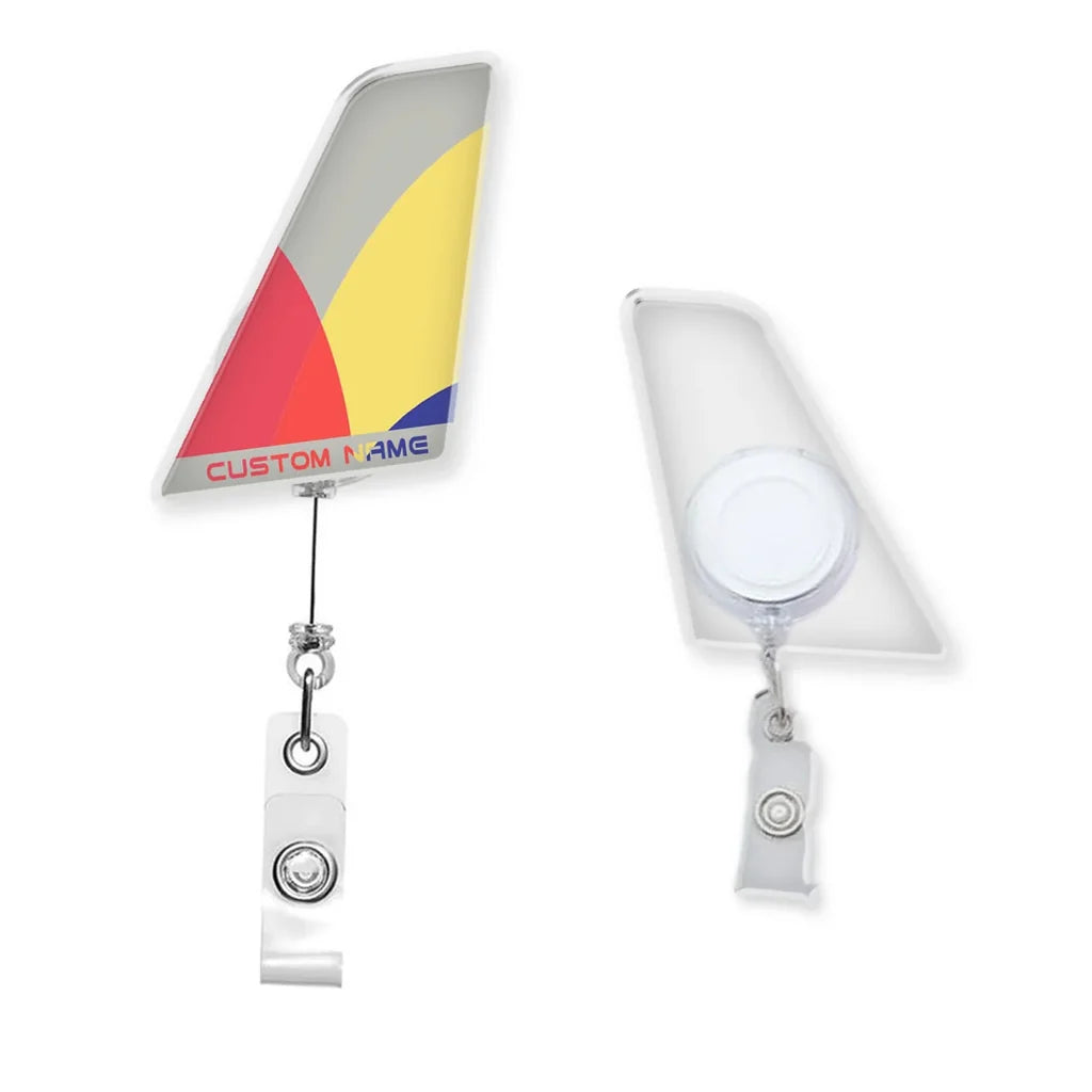 Asiana Airlines Designed Tail Shape Retractable ID Card Badge - view 4