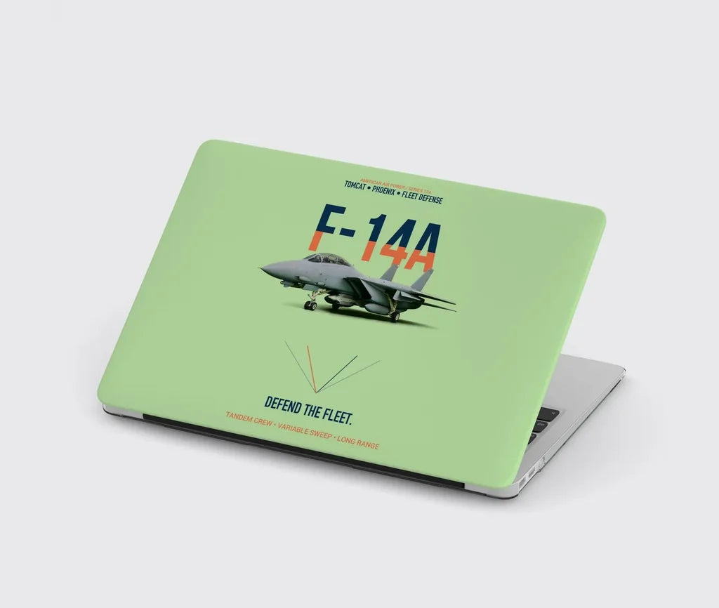 F-14A Tomcat Defend The Fleet design on light green MacBook case