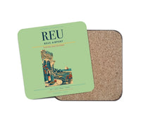 Thumbnail for Reus Airport (REU) design on light green 1 piece coaster