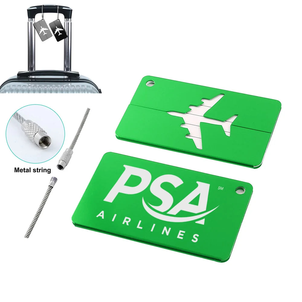 PSA Airlines Aluminum Luggage tag in green