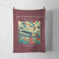 Thumbnail for VINTAGE G4032 - The Parachute Club - Designed Towels design on darkred