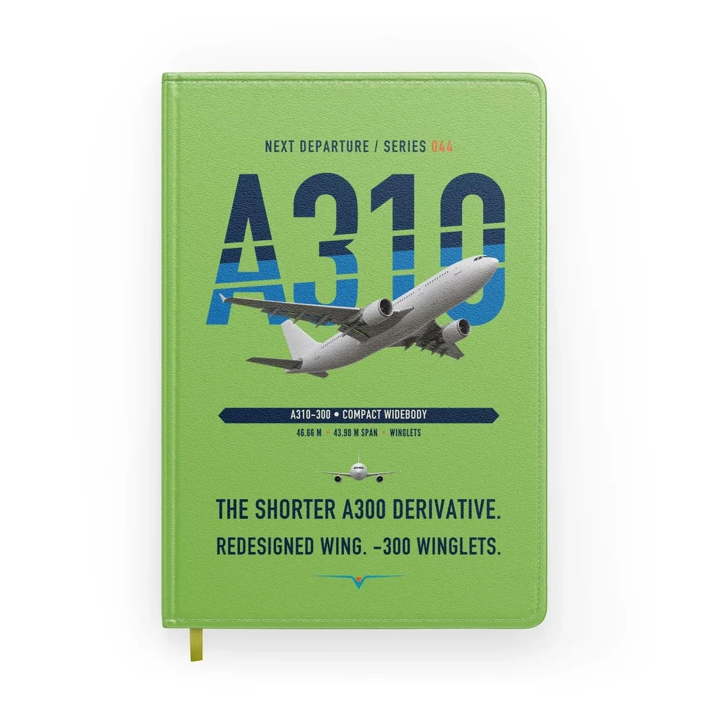 Airbus A310-300 design on light green notebook