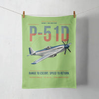 Thumbnail for P-51D Mustang design on light green towel