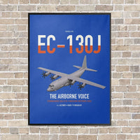 Thumbnail for EC-130J Commando Solo III vertical canvas print - framed - blue background