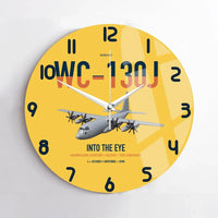 Thumbnail for WC-130J Hurricane Hunter design on yellow no frame wall clock