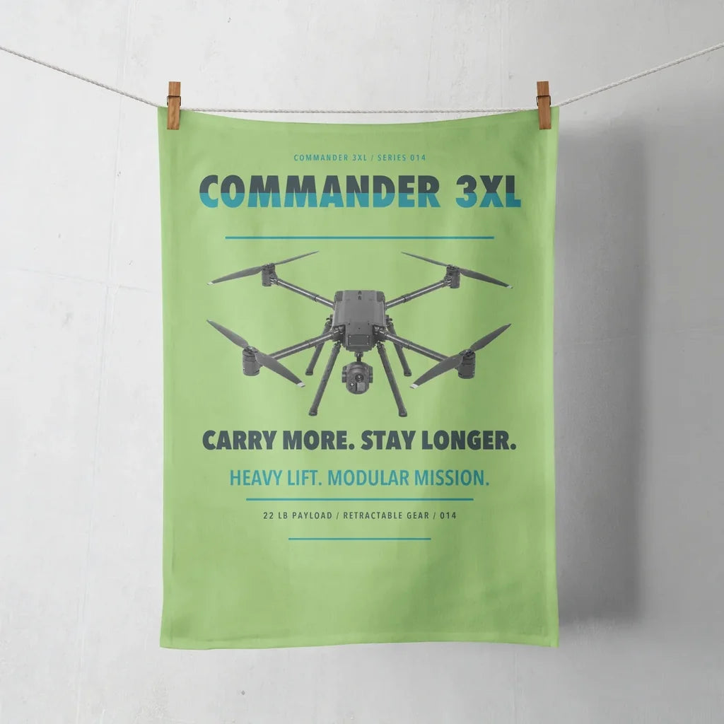 Draganfly Commander 3XL design on light green towel