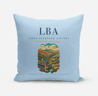 Thumbnail for Leeds Bradford Airport (LBA) design on light blue pillow