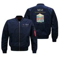 Thumbnail for Governor Francisco Gabrielli International Airport (MDZ) design on blue bomber jacket