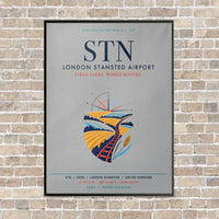 Thumbnail for London Stansted Airport STN vertical canvas print - framed - light gray background