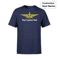 Thumbnail for Custom Name (3) & Badge aviation t-shirt