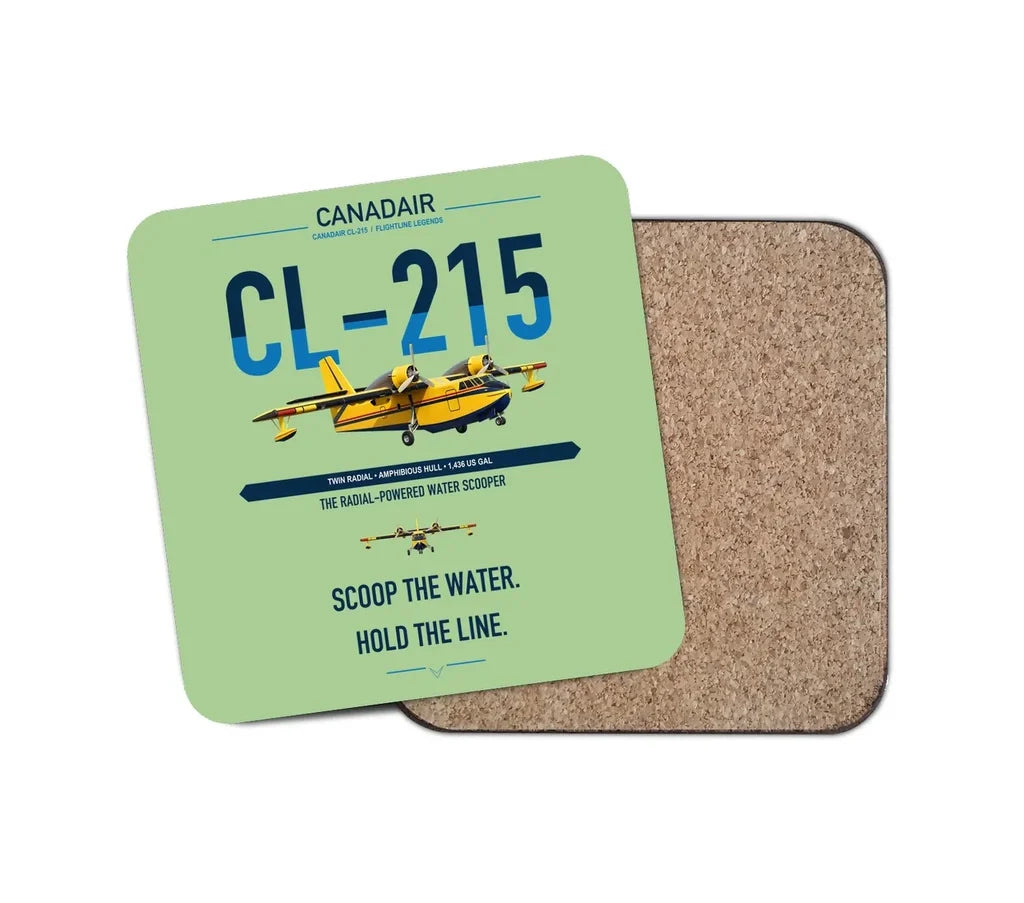 Canadair CL-215 design on light green 1 piece coaster