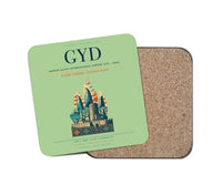 Thumbnail for Heydar Aliyev International Airport (GYD) design on light green 1 piece coaster