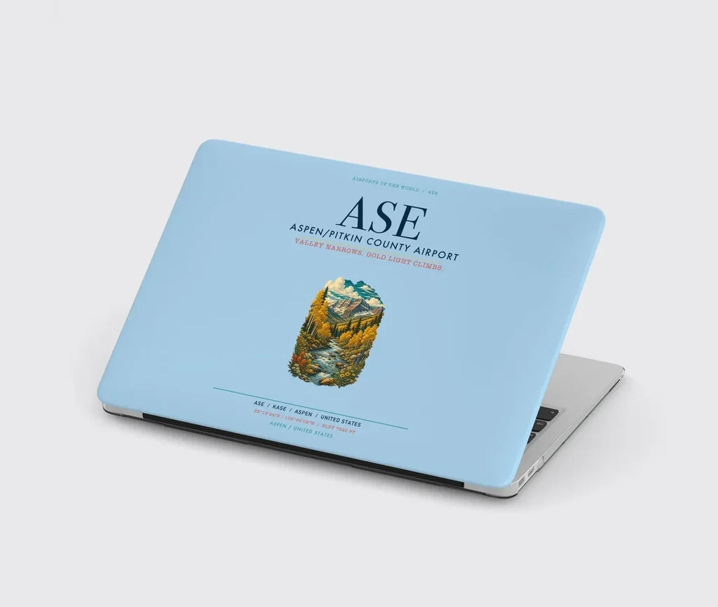 Aspen - Pitkin County Airport (ASE) design on light blue MacBook case