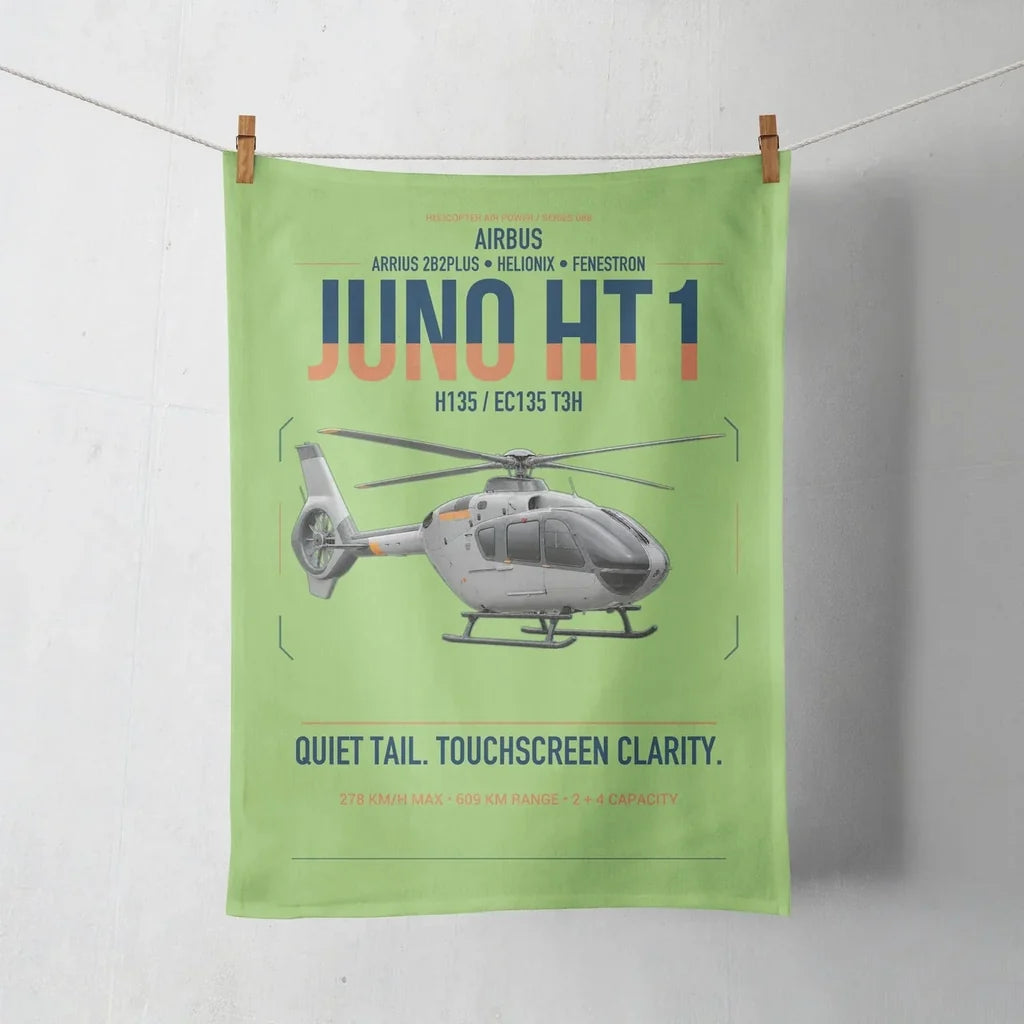 Airbus H135 Juno HT1 design on light green towel