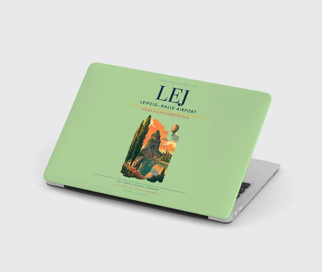 Leipzig–Halle Airport (LEJ) design on light green MacBook case