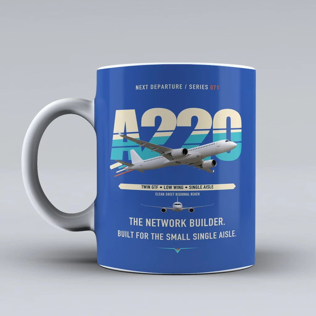 A220-300 Mug design on blue airbus