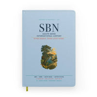 Thumbnail for South Bend International Airport (SBN) design on light blue notebook