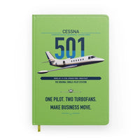 Thumbnail for Cessna 501 Citation I SP design on light green notebook