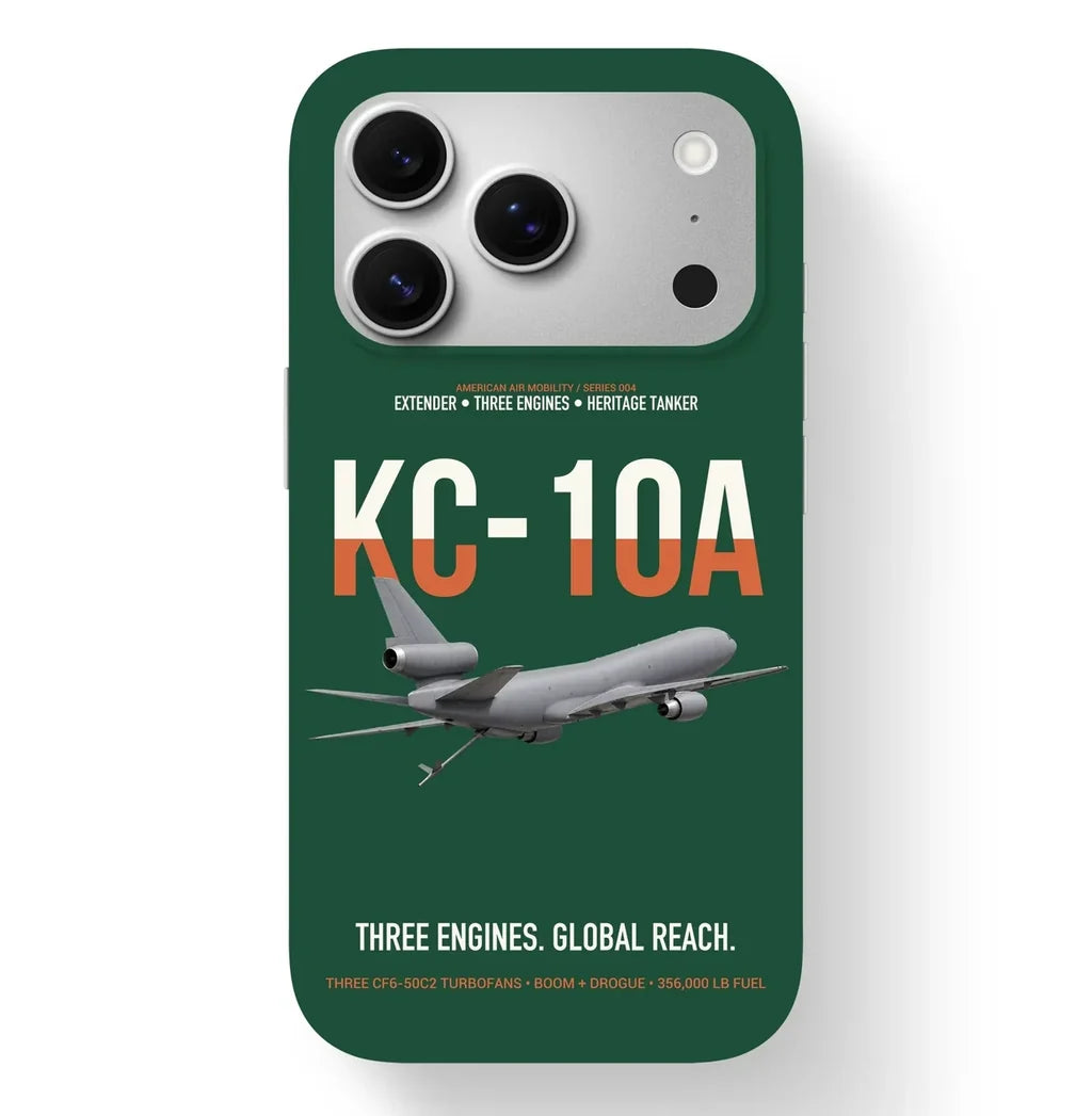 KC-10A EXTENDER design on dark green magsafe iphone case, for iPhone 17 Pro