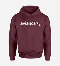 Thumbnail for Avianca Airlines logo printed on dark red hoodie