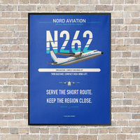 Thumbnail for Nord 262A vertical canvas print - framed - blue background