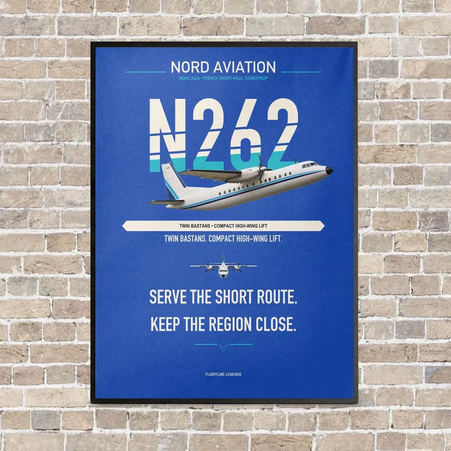 Nord 262A vertical canvas print - framed - blue background