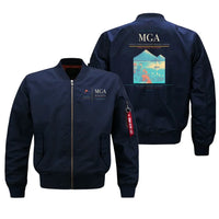 Thumbnail for Augusto C. Sandino International Airport (MGA) design on blue bomber jacket