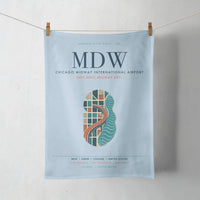 Thumbnail for Chicago Midway International Airport (MDW) design on light blue towel