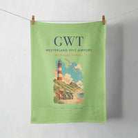 Thumbnail for Westerland Sylt Airport (GWT) design on light green towel