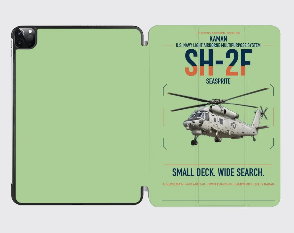 Kaman SH-2F Seasprite design on light green ipad tablet case