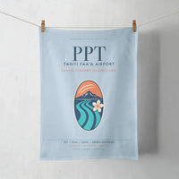 Thumbnail for Tahiti Faa'a Airport (PPT) design on light blue towel