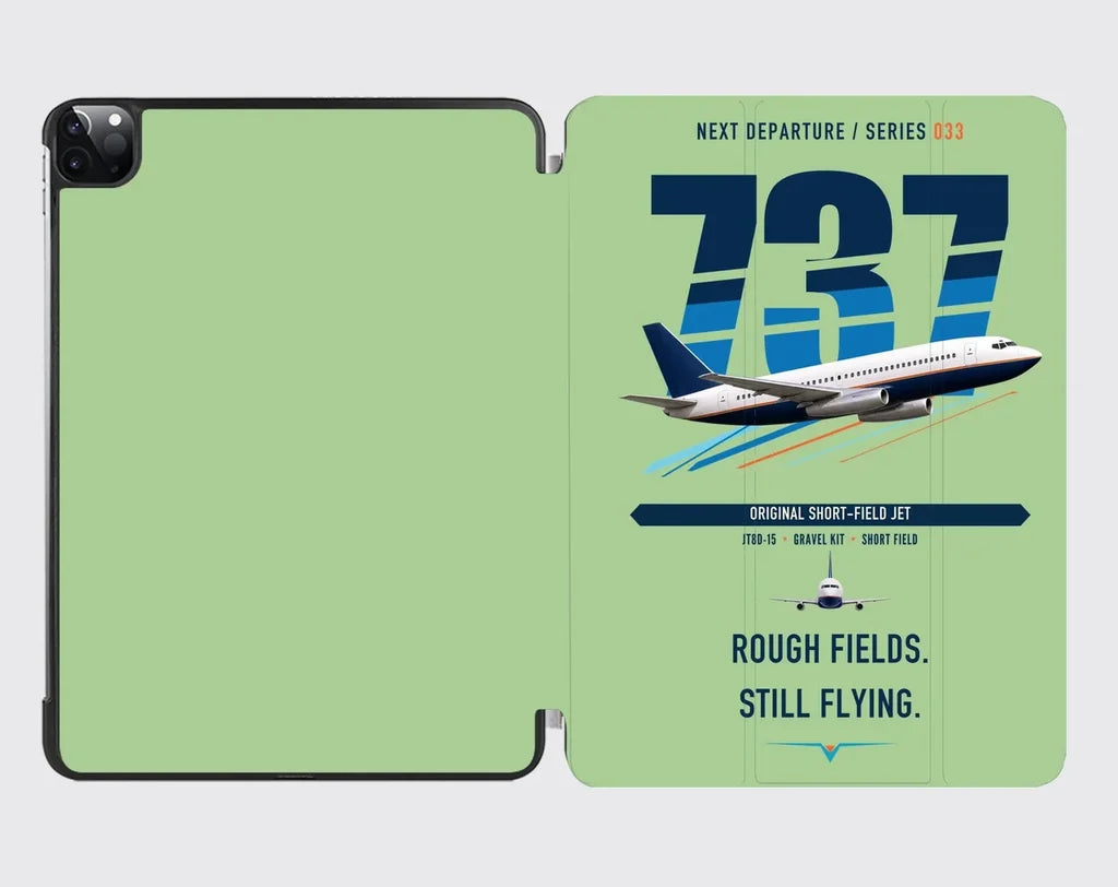 Boeing 737-200 design on light green ipad tablet case